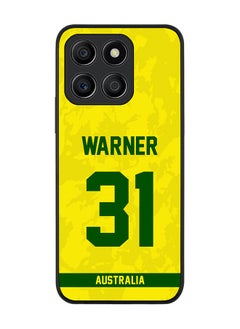 Rugged Black Edge case for Honor X6a, Slim fit Soft Flexible Rubber Edges Anti Drop Cover - Team Australia David Warner, Jersey No 31