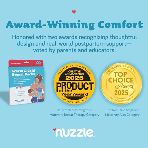Nuzzle Breast Ice Packs for Breastfeeding - Hot & Cold Therapy Pads for Nursing & Clogged Milk Ducts, Mastitis & Engorgement – Boob Surgery Recovery – Soft Dual-Sided Gel Pads – 2 Pack - Image 3
