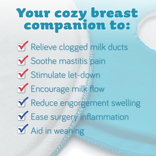 Nuzzle Breast Ice Packs for Breastfeeding - Hot & Cold Therapy Pads for Nursing & Clogged Milk Ducts, Mastitis & Engorgement – Boob Surgery Recovery – Soft Dual-Sided Gel Pads – 2 Pack - Image 5