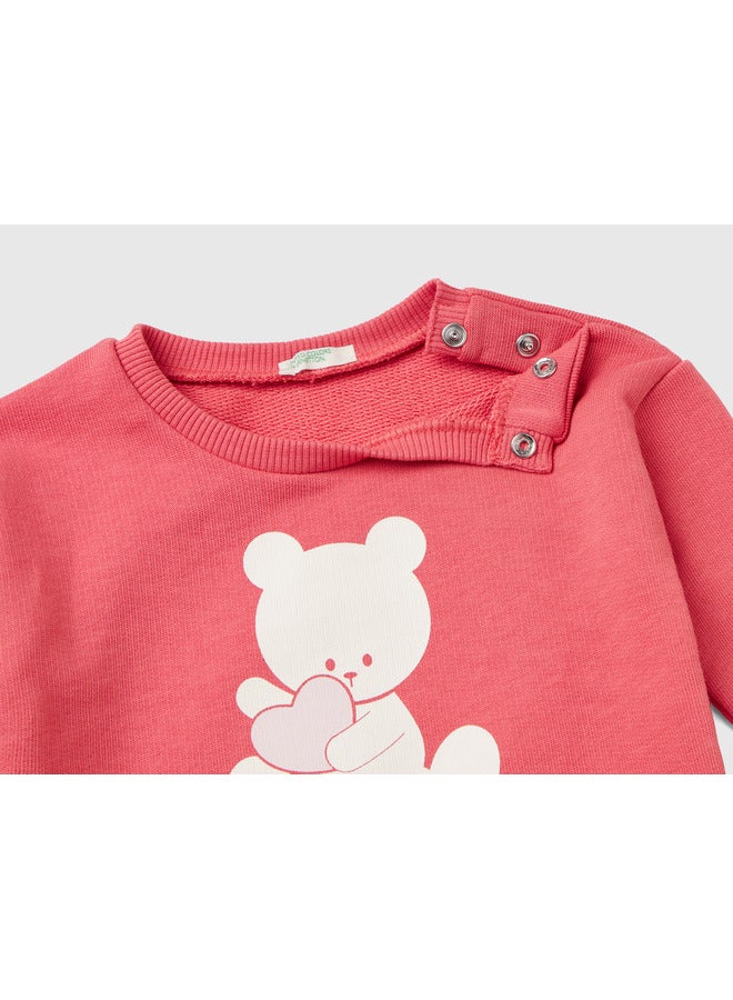 UNITED COLORS OF BENETTON Organic Cotton Sweatshirt With Print - Image 2