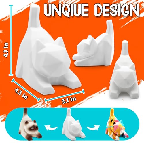 FUNZBO 43in Paint Your Own Cat Lamp Kit Easter Basket Stuffers Arts and Crafts Supplies Painting for Kids Teens DIY Night Light Toy for Girls Boys Age 3 4 5 6 7 8 9 10 11 12 13 Birthday Gifts - Image 5