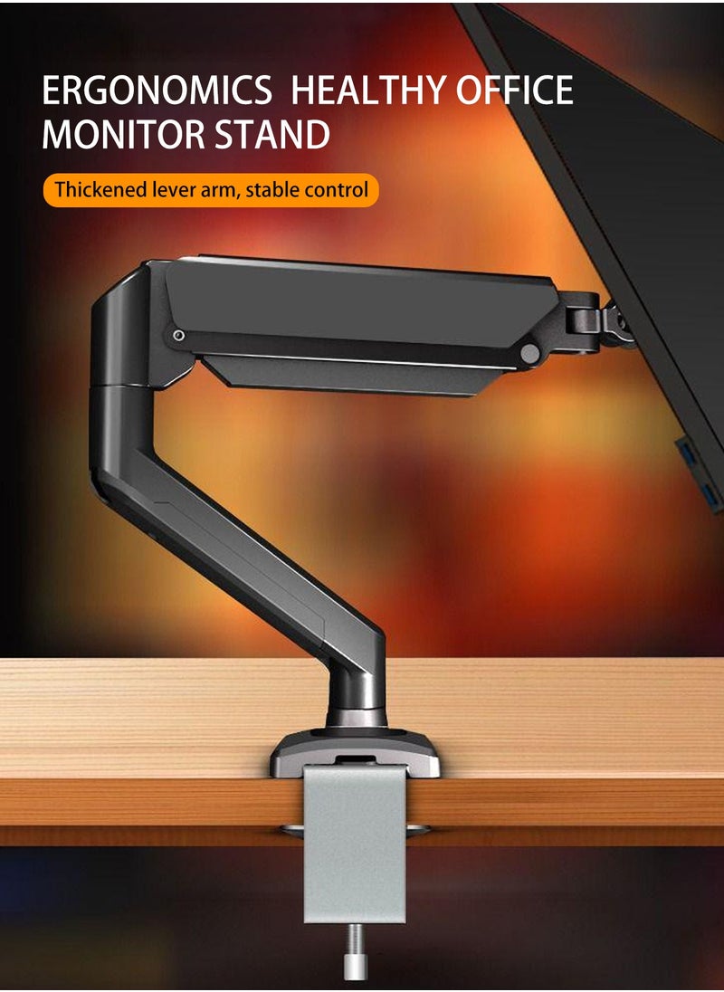 Beauenty - Single Monitor Arm - Ergonomic Monitor Stand VESA Mount, Computer Monitor Arm Gas Spring, VESA Arm Adjustable Monitor arm, Monitor Mount  2 Grommet Mounting Base for 17 to 35'' 2-10 kgs Sceens - Image 1