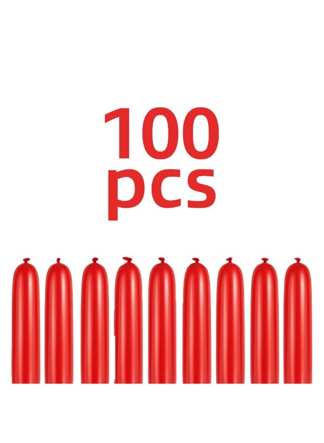 نقطة الحزب بالونات - عبوة من 100 بالون لاتكس، بالونات حمراء طويلة ملتوية لحفلات أعياد الميلاد والحيوانات وديكورات المهرجانات - Image 3