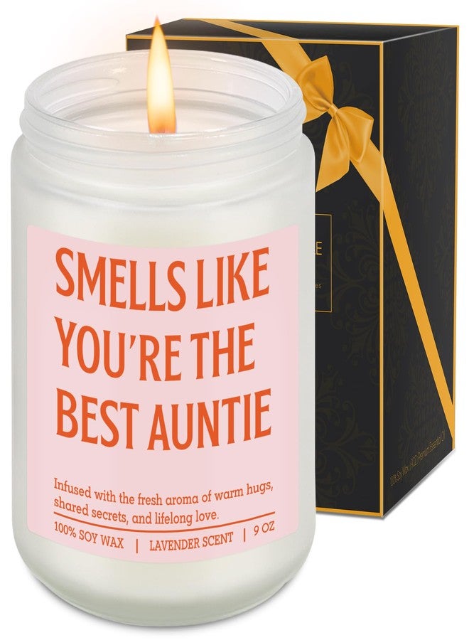 LEADO Scented Candle, Aunt Gifts for Women - Mothers Day, Birthday Gifts for Aunt, Best Auntie - Funny Appreciation Present for Auntie from Niece, Nephew - Pregnancy Announcement Ideas for New Aunty - Image 1