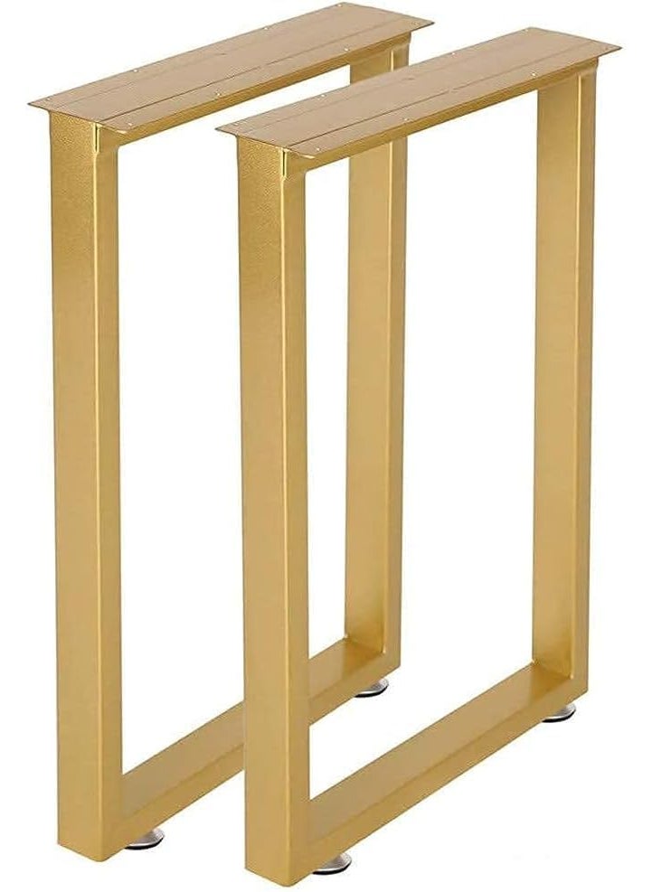 Ventuos Ventuos Metal Table Legs Heavy Duty Square Iron Metal Desk Legs Set of 2 28 Height 18 Wide Furniture LegsIndustrial Table LegsOnly Legs Without BoardGold  - Image 1