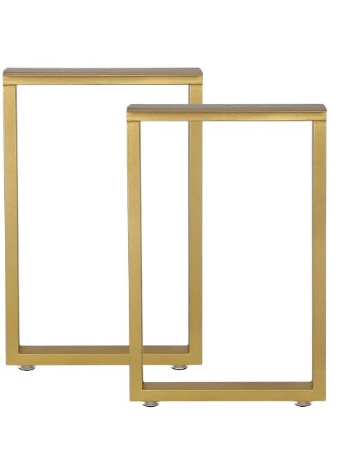 Ventuos Ventuos Metal Table Legs Heavy Duty Square Iron Metal Desk Legs Set of 2 28 Height 18 Wide Furniture LegsIndustrial Table LegsOnly Legs Without BoardGold  - Image 2