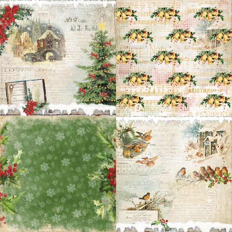 iKammo Christmas Scrapbook Paper Snowman Origami Papers Pad 66 SingleSided Merry Christmas Patterned Craft paper for Kids DIY Cardmaking journaling Scrapbooking Junk Journal Papers - Image 5