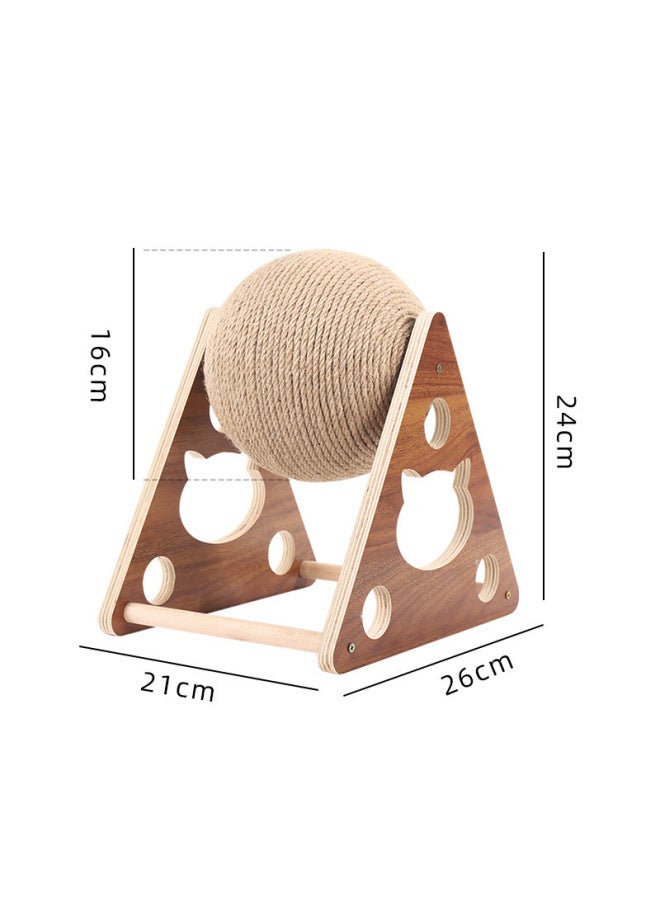 Cat Scratching Board Wooden Cat Scratching Ball Wear-resistant And Non-shedding Vertical Sisal Claw Grinder Cat Boredom Relief Self-pleasure Toys