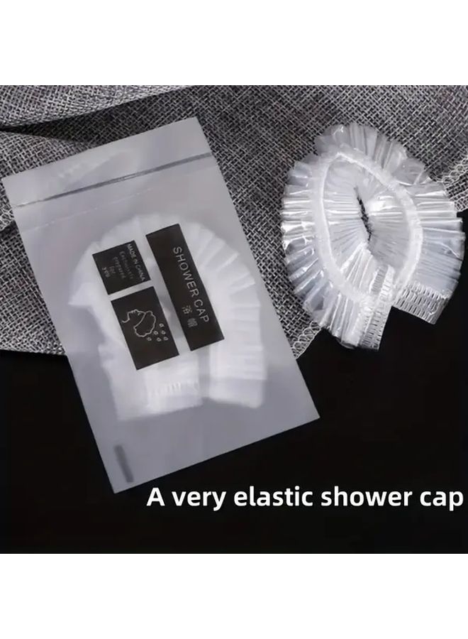 98pcs Individually Packaged Elastic Disposable Shower Caps Ruffle Design - Image 2