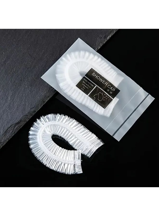 98pcs Individually Packaged Elastic Disposable Shower Caps Ruffle Design - Image 1