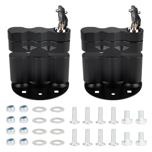Htostar Racing Lockable Fuel Pack Mount with Keys Replacement for RX-LOX-PM Compatible with Standard Fuel Tank Water Pack Fuel Pack 1Gallon 2 Gallon Double Locking Mount 2PCS - Image 1