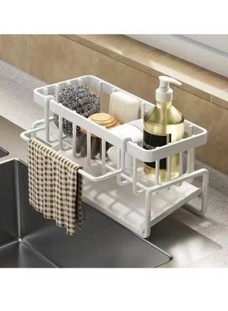 Sink Caddy, Stainless Steel Kitchen Sink Organizer, Soap Dispenser with Drain Tray, Sponge Holder and Towel Rack for Sink Storage(White) - pzsku/ZF92A1F02F4C468BB3709Z/45/_/1736590043/515702a8-f11d-44a3-b53d-d3028ce75820