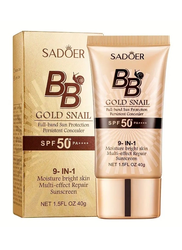 SADOER Long-Lasting BB cream golden snail BB Cream - Waterproof Liquid Foundation and Concealer for Flawless Makeup  - Image 1
