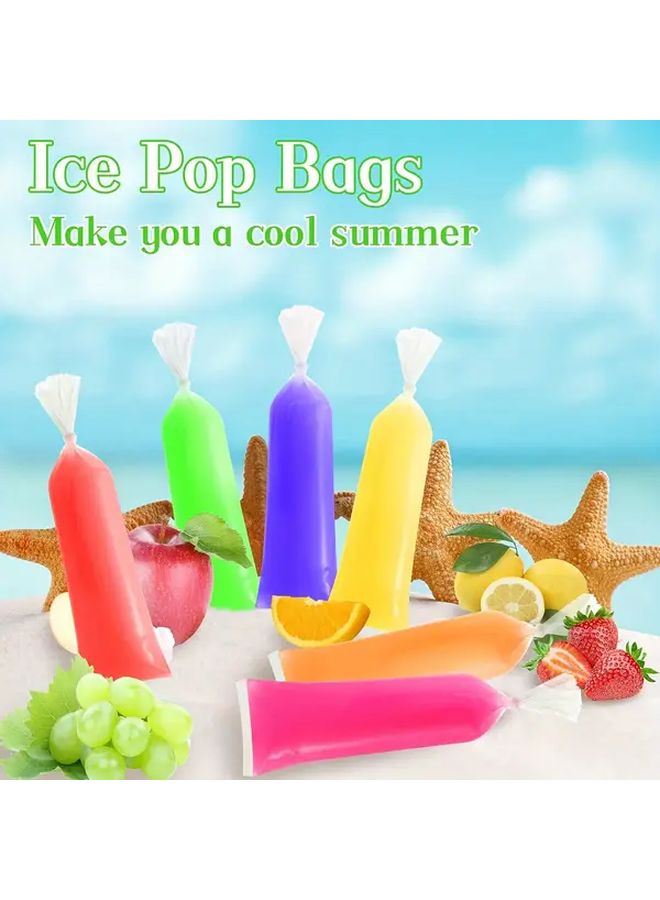 100pcs Reusable Popsicle Bags Plastic Ice Pop Molds Freezer Safe For DIY Frozen Treats - Image 4