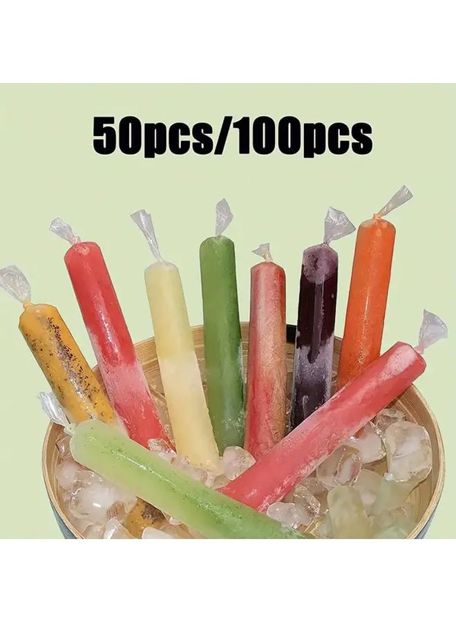 100pcs Reusable Popsicle Bags Plastic Ice Pop Molds Freezer Safe For DIY Frozen Treats - Image 2
