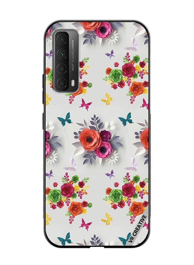 VR CREATIVE Protective Case Cover For Huawei Y7a Flower Design Multicolour - Image 1