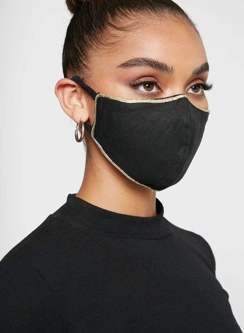 ELLA Gold Edge Linen Mask