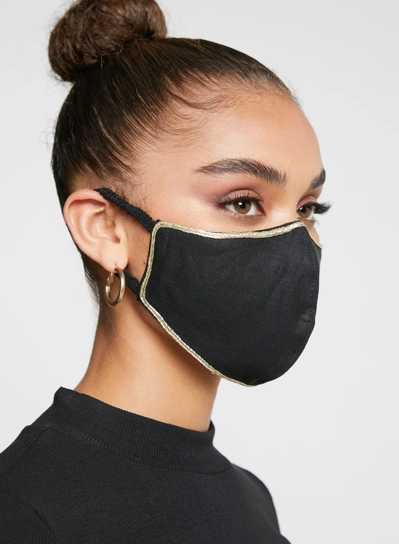ELLA Gold Edge Linen Mask