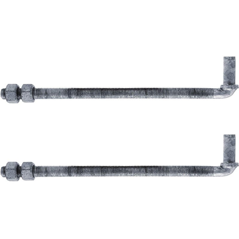 Jake Sales J-Bolt Post Hinge 12" - Hinge Bolts Thru The Post Includes Nuts - J-Bolt Hinge has 5/8" Male Pin - Fence Bolt Though Post Hinge (2 Pack) - Image 1