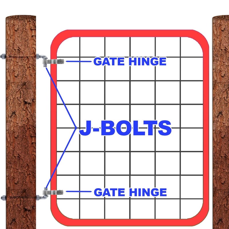 Jake Sales J-Bolt Post Hinge 12" - Hinge Bolts Thru The Post Includes Nuts - J-Bolt Hinge has 5/8" Male Pin - Fence Bolt Though Post Hinge (2 Pack) - Image 5
