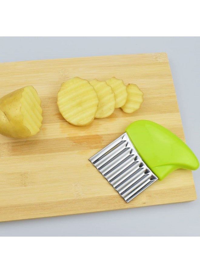 Styxon Stainless Steel Vegetable Wavy Chopper Cutter French Fry Slicer | 18 X 11 X 1 cm | Pack 1 | Multicolor - Image 2