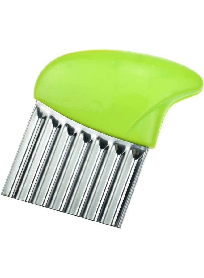 Styxon Stainless Steel Vegetable Wavy Chopper Cutter French Fry Slicer | 18 X 11 X 1 cm | Pack 1 | Multicolor - Image 1