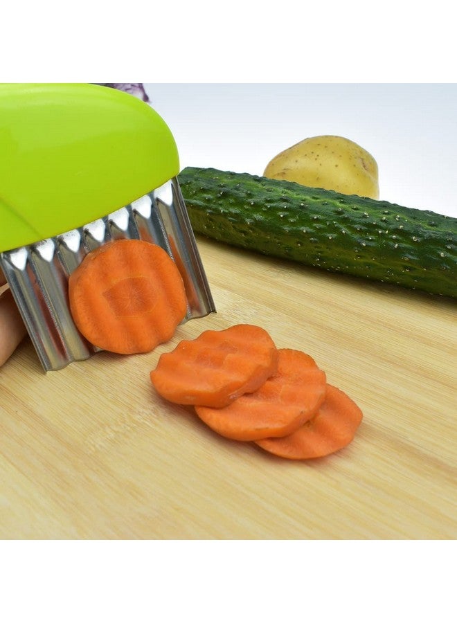 Styxon Stainless Steel Vegetable Wavy Chopper Cutter French Fry Slicer | 18 X 11 X 1 cm | Pack 1 | Multicolor - Image 4
