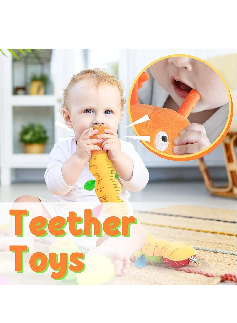 Chulovs Musical Caterpillar Baby Teething Toys Stuffed Animal Infant Toys with Ruler Design and Ring Bell for Everyday Play and Baby Gift - Image 2
