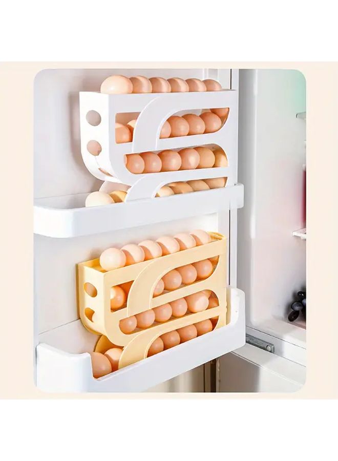 3 Tier Sliding Egg Holder Transparent Auto Roll Fridge Organizer Space Saving 20 Eggs - Image 5