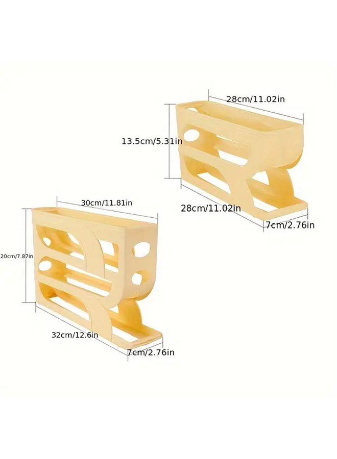 3 Tier Sliding Egg Holder Transparent Auto Roll Fridge Organizer Space Saving 20 Eggs - Image 4