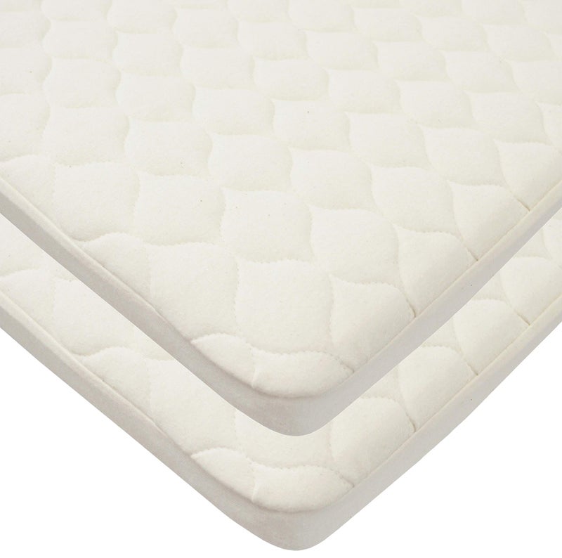 TL Care TL Care Waterproof Quilted Pack N Play Playard Size Fitted Mattress Cover Made with Organic Cotton Top Layer Natural Color 2 Pack