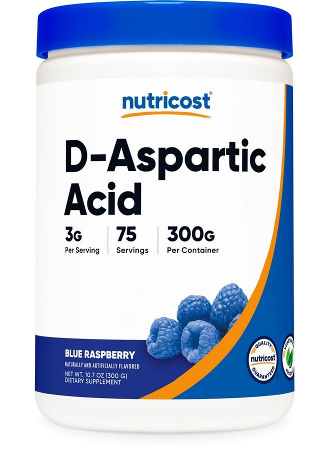 مسحوق حمض الأسبارتيك D-Aspartic Acid (DAA) من Nutricost 300 جرام (بنكهة التوت الأزرق) - مكمل غذائي بمسحوق حمض الأسبارتيك D-Aspartic - Image 1
