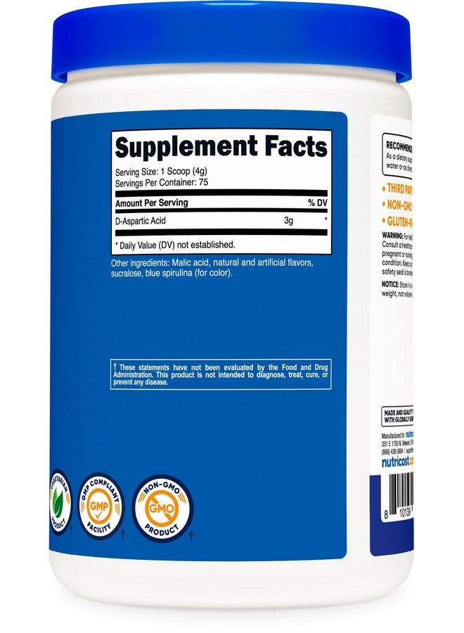 مسحوق حمض الأسبارتيك D-Aspartic Acid (DAA) من Nutricost 300 جرام (بنكهة التوت الأزرق) - مكمل غذائي بمسحوق حمض الأسبارتيك D-Aspartic - Image 5