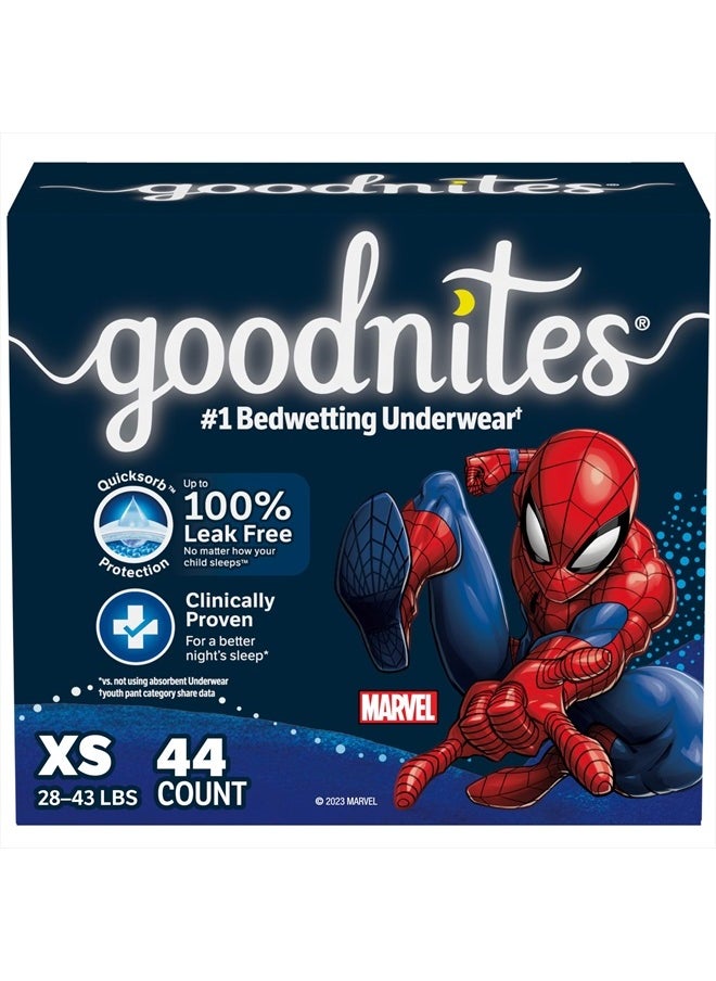 GoodNites Goodnites Boys' Nighttime Bedwetting Underwear, Size Extra Small (28-43 lbs), 44 Ct (2 Packs of 22), Packaging May Vary  - Image 1