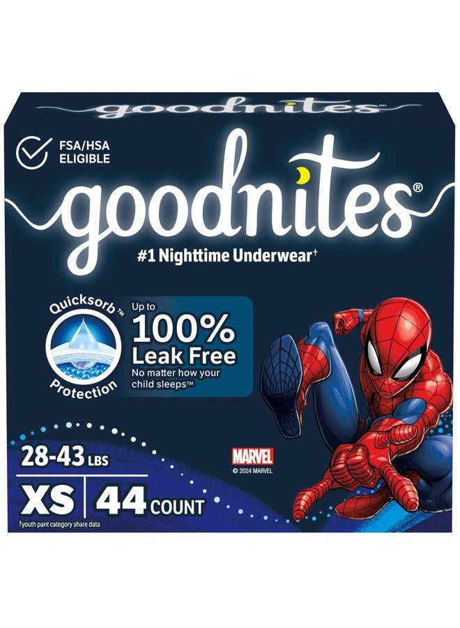 GoodNites سراويل نوم جيدة للأولاد، لحالات التبول الليلي، مقاس صغير جداً (28-43 رطل)، 44 قطعة (عبوتان من 22 قطعة)، قد يختلف التغليف - Image 1