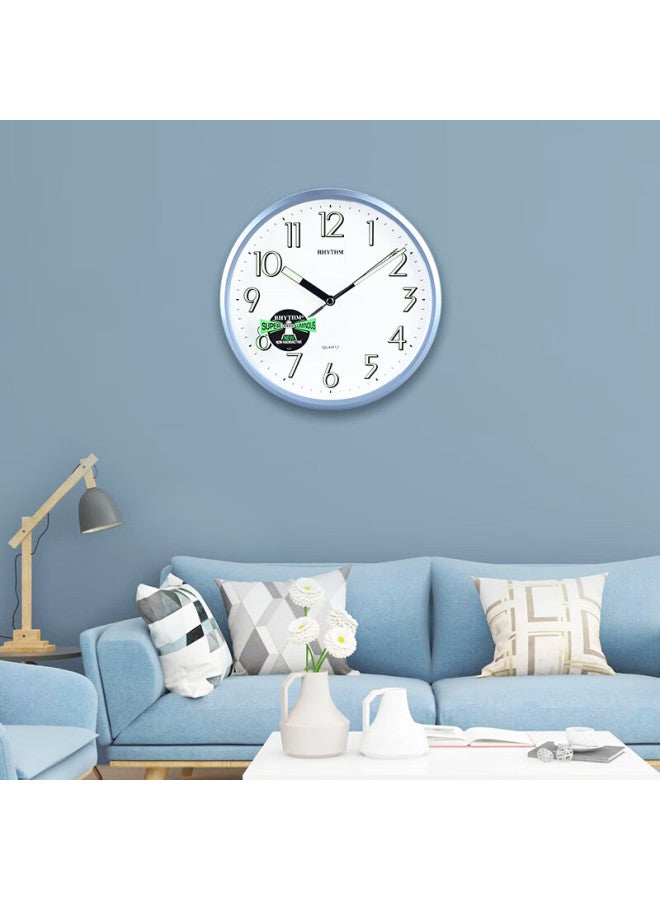 Rhythm Minimalist Luminous Living Room Wall Clock Bedroom Fashion Decorative Clock 24cm Blue Cmg727nr04 - Image 5