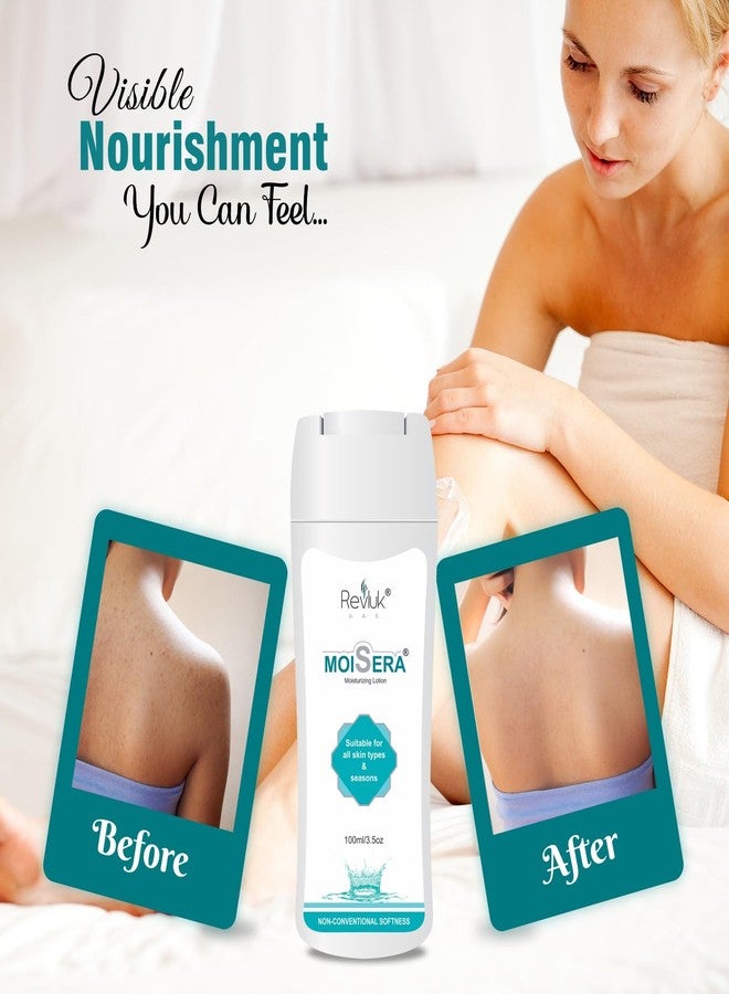 Revluk Moisera Moisturizing Lotion for Dry & Sensitive Skin | Long-Lasting Hydration | Non-Greasy Daily Use Body Lotion| Duo Pack - Image 3