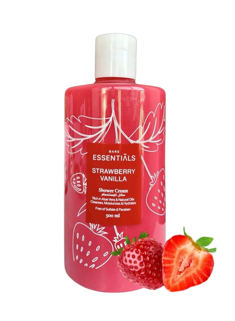 ESSENTIALS كريم الاستحمام بالفانيليا والفراولة