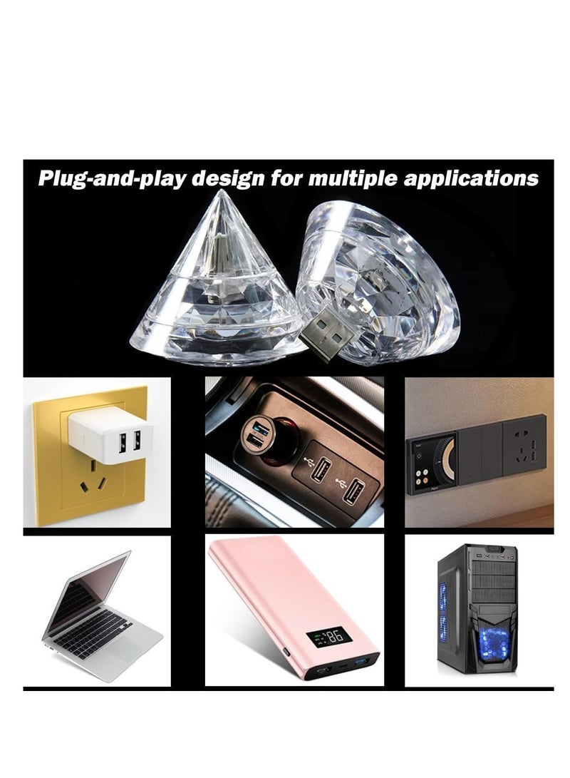 Loquat 2 Pcs Mini USB LED Light Set - Portable Car Interior Atmosphere Lamp - USB Ambient Light for Car, Laptop, Office Decoration - Image 5