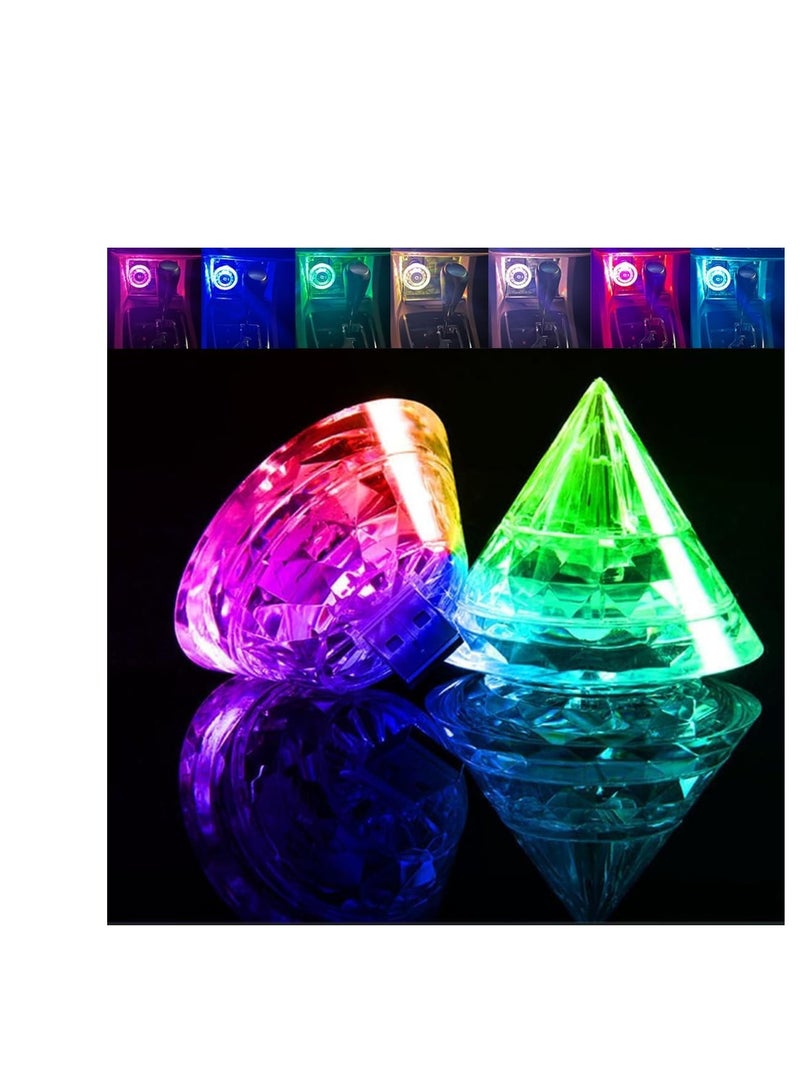 Loquat 2 Pcs Mini USB LED Light Set - Portable Car Interior Atmosphere Lamp - USB Ambient Light for Car, Laptop, Office Decoration - Image 1