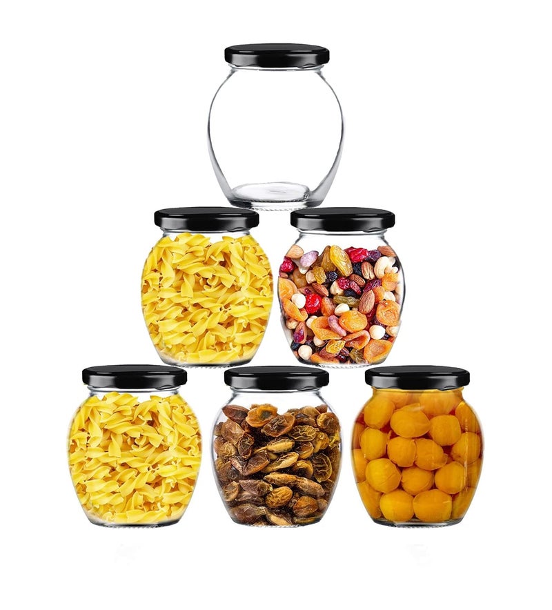 FIMBRIA Glass Jars Containers With Lid For Kitchen StorageSet of 12 400 ml Transparent - Image 3
