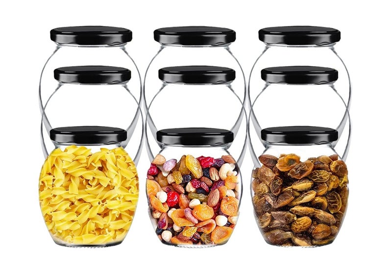 FIMBRIA Glass Jars Containers With Lid For Kitchen StorageSet of 12 400 ml Transparent - Image 4