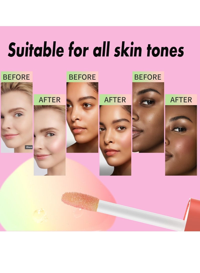 HelloKiss زيت بلش سائل ملون لجميع درجات البشرة مقاوم للماء وطويل الأمد بلش يتفاعل مع درجة حموضة بشرتك لمظهر مخصص لمسة رطبة وطبيعية بلش 02 - Image 4