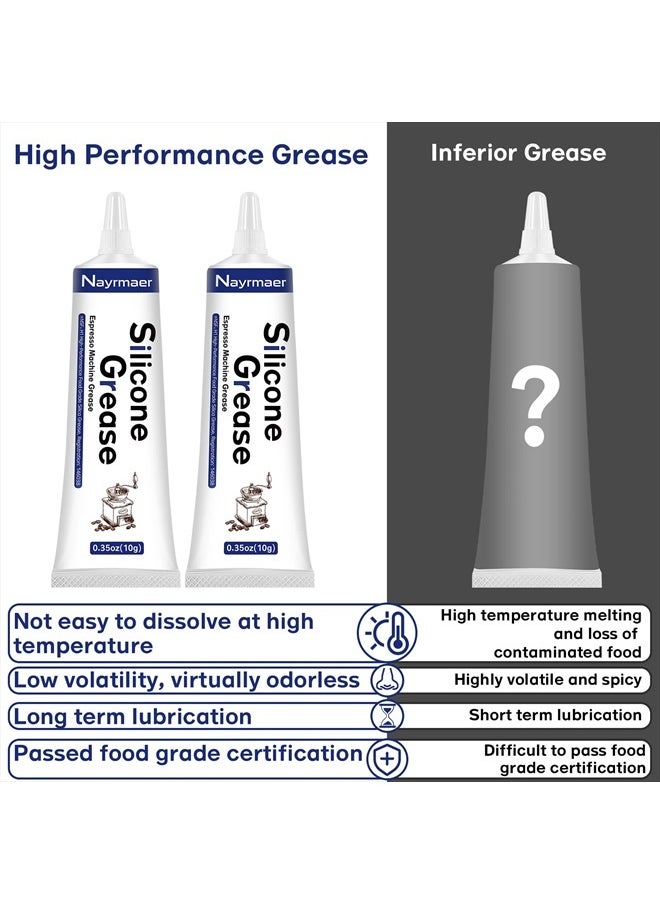 Nayrmaer Espresso Machine Grease, 2 x 10g Silicone Grease Maintenance Kit for Care and Maintenance of All Coffee Machines, Food Grade Grease for All Expresso Machines  - Image 3