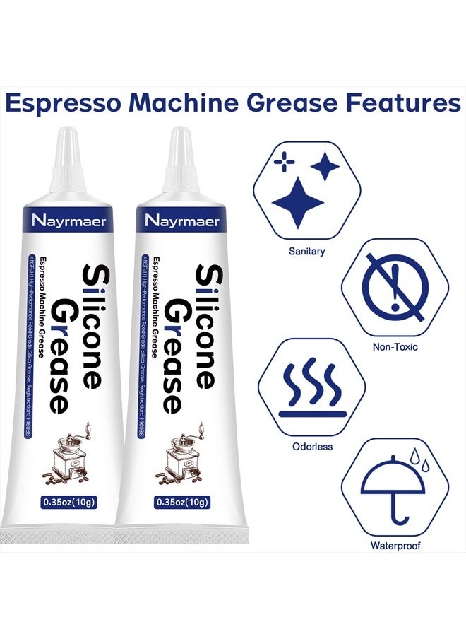Nayrmaer Espresso Machine Grease, 2 x 10g Silicone Grease Maintenance Kit for Care and Maintenance of All Coffee Machines, Food Grade Grease for All Expresso Machines  - Image 5