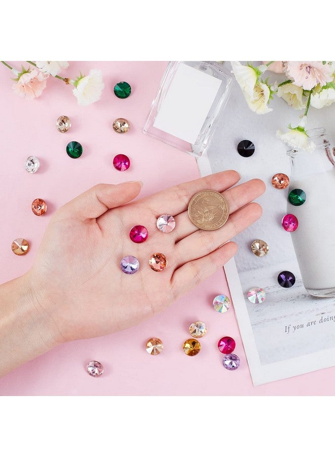 CHGCRAFT 50Pcs 12x6mm Pointed Back Glass Rhinestone Cabochons Rivoli Rhinestone Faceted Cone Shaped Cabochons for DIY Clothes Sewing Beads Phone Case Decorations, Mixed Color - Image 3