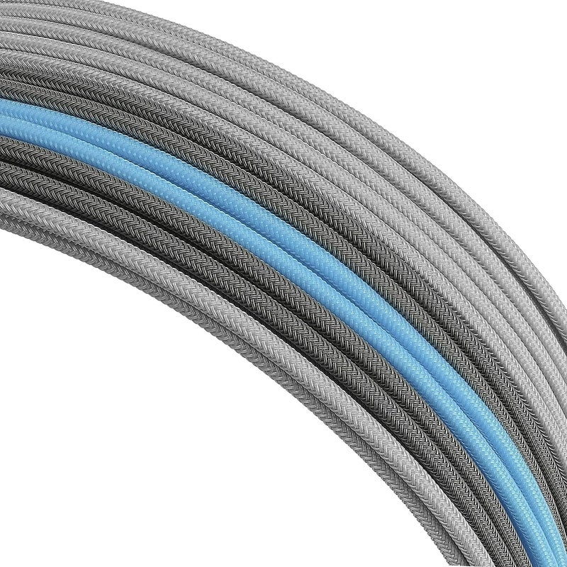 Formulamod Sleeve Extension Power Supply Cable Kit 18AWG ATX 24P+ EPS 8-P+PCI-E8-P with Combs for PSU to Motherboard/GPU Fm-NCK3 (Silver Grey Sky Blue) - Image 4