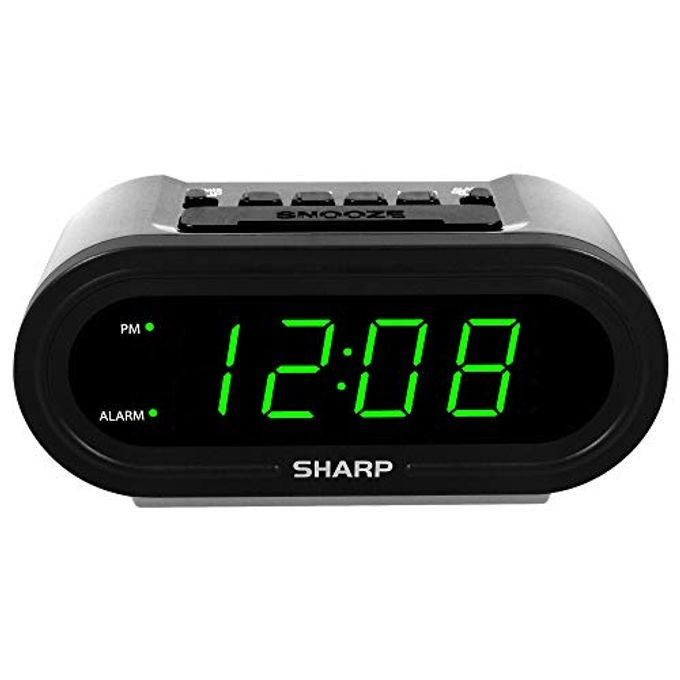SHARP Digital Alarm with AccuSet Automatic Smart Clock, Never Needs Setting Great for Seniors, Kids, and Everyone who Doesn't Want to Set a Clock! Silver Case with Green LEDs - Image 4