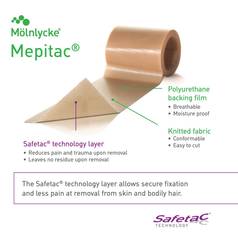 Molnlycke شريط سيليكون ناعم ميبتيك 298300، 2 سم × 3 / 0.8 بوصة × 3.3 ياردة - Image 2
