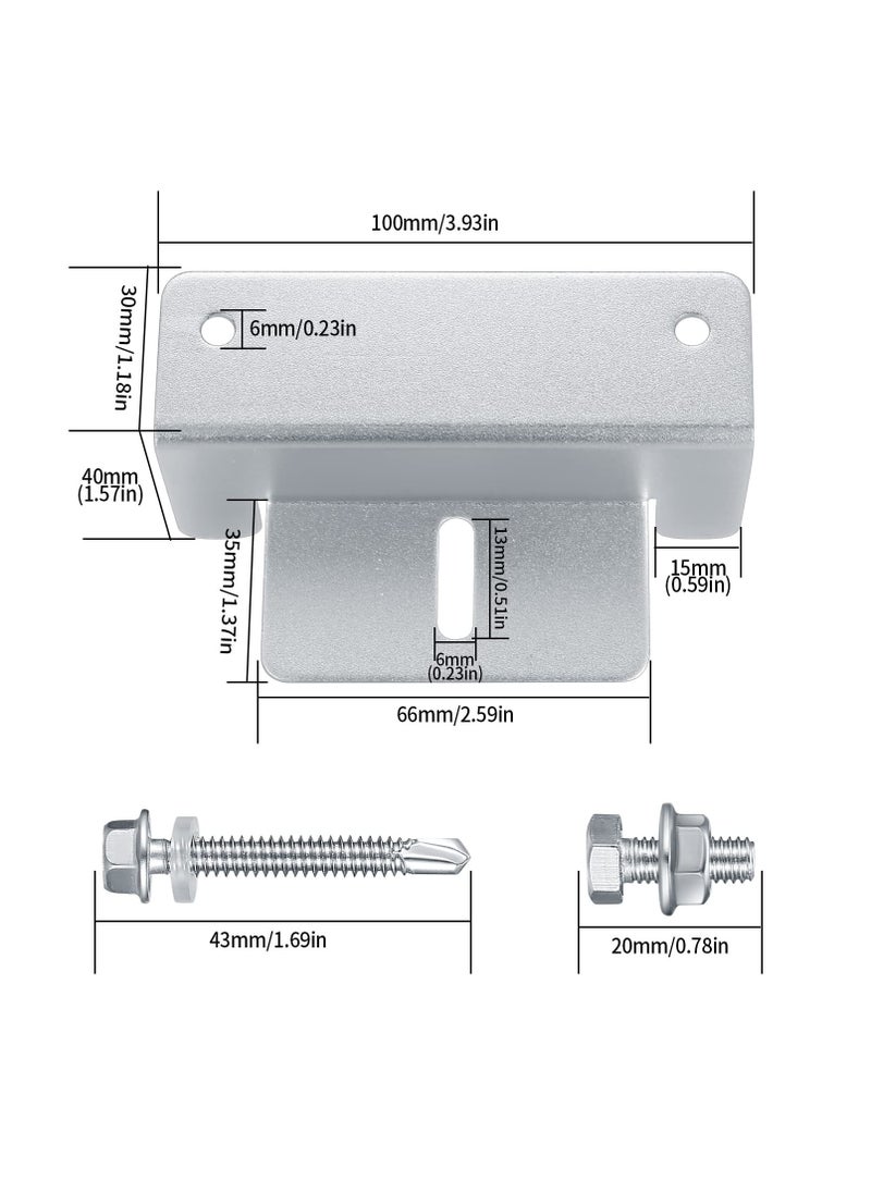 Generic - Solar Panel Mounting Brackets for RVs, Boats, and Yachts - Durable Aluminum Z-Shaped Holders with Screws and Nuts for Easy Installation (4 Sets) - Image 1